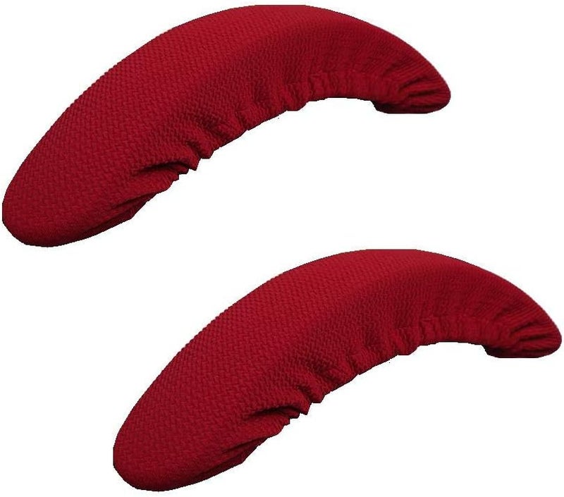 Isccdy Removable Washable Office Chair Armrest Slipcovers Covers Pads (Wine red) - Image 1